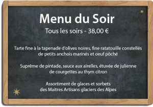 Menu Restaurant gastronomique Cergy soir