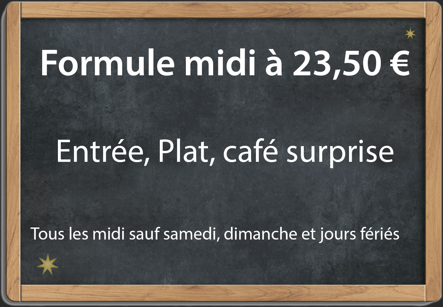 Formule midi à 23,50 euros